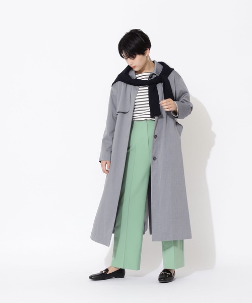 NATURAL BEAUTY BASIC（ナチュラルビューティーベーシック）の「スタンドネックコート（ステンカラーコート・レディース・オレンジ/ベージュ/ブルー・MEDIUM/SMALL）」の20枚目の写真