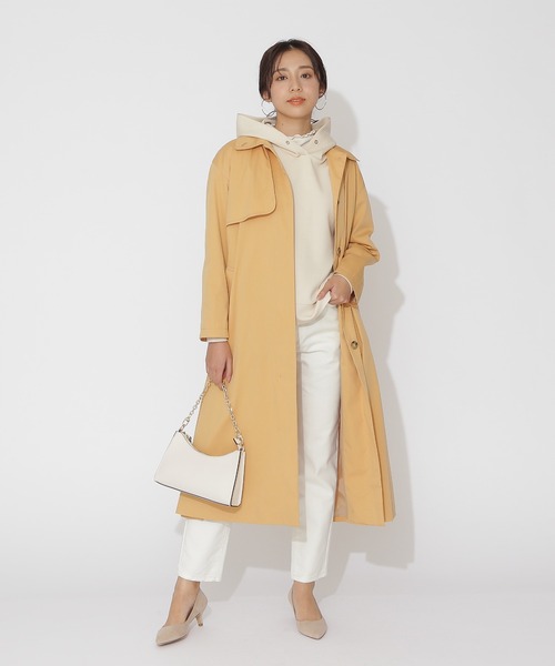 NATURAL BEAUTY BASIC（ナチュラルビューティーベーシック）の「スタンドネックコート（ステンカラーコート・レディース・オレンジ/ベージュ/ブルー・MEDIUM/SMALL）」の16枚目の写真