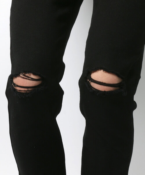 SITRY(シトリー)の「ダメージ加工デニムパンツ(デニムパンツ・メンズ・ブラック系その他・M)」の3枚目の写真