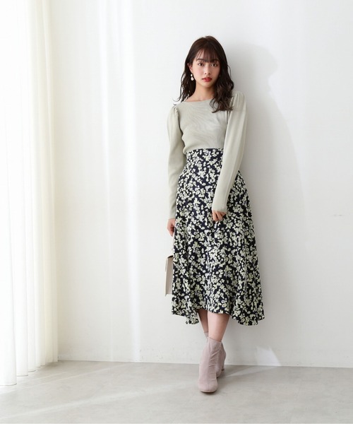 PROPORTION BODY DRESSING（プロポーションボディドレッシング）の「ぼかしフラワーイレヘムスカート / 1212120207（スカート・レディース・グレー/ネイビー/ベージュ・SMALL/MEDIUM）」の12枚目の写真