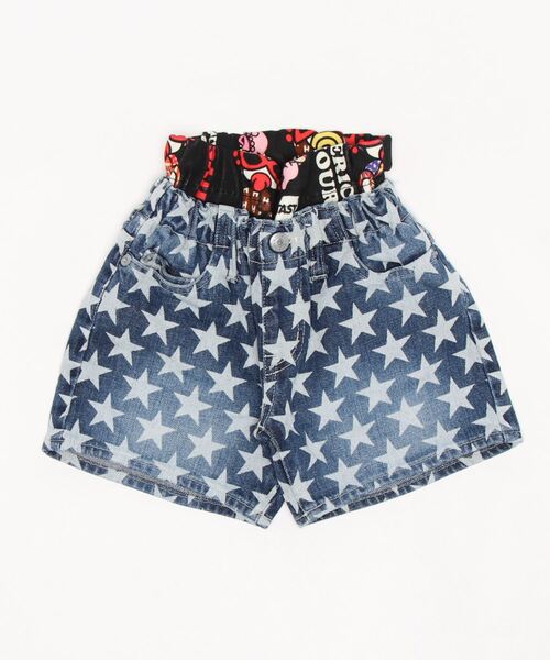 STAR PRINTデニムショートパンツ