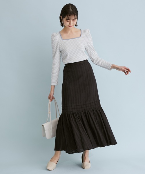 VIS（ビス）の「からみレースティアードスカート（スカート・レディース・ホワイト/ブラック・S/M）」の3枚目の写真