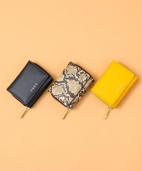 coen(コーエン)の「【WEB限定】ロゴミニウォレット(財布・レディース・パイソン/イエロー/ブラック・FREE)」の4枚目の写真