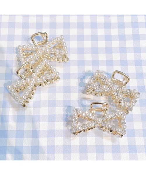 lilLilly(リルリリー)の「リボンへアクリップ(2個セット)(バレッタ/ヘアクリップ・レディース・ゴールド系その他/ゴールド系その他2・FREE)」の9枚目の写真