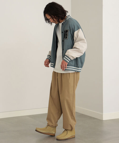 BEAMS HEART(ビームスハート)の「BEAMS HEART / ポリエステル コットン ビッグ スタジャン(スタジャン・メンズ・グレイッシュベージュ/ネイビー・SMALL/MEDIUM/LARGE)」の4枚目の写真