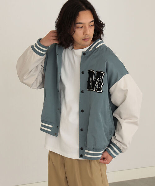 BEAMS HEART(ビームスハート)の「BEAMS HEART / ポリエステル コットン ビッグ スタジャン(スタジャン・メンズ・グレイッシュベージュ/ネイビー・SMALL/MEDIUM/LARGE)」の6枚目の写真