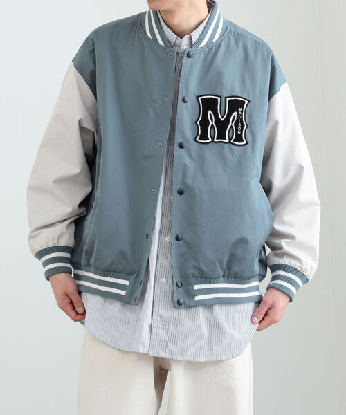 BEAMS HEART(ビームスハート)の「BEAMS HEART / ポリエステル コットン ビッグ スタジャン(スタジャン・メンズ・グレイッシュベージュ/ネイビー・SMALL/MEDIUM/LARGE)」の7枚目の写真