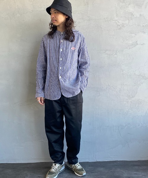 DANTON（ダントン）の「[DANTON/ダントン] リネンクロス バンドカラーストライプシャツ（シャツ/ブラウス・レディース・ネイビー・40/38/42）」の20枚目の写真