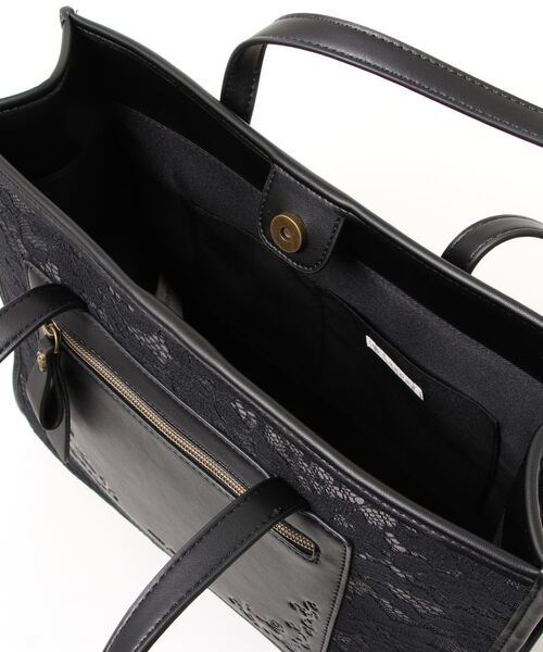 axes femme（アクシーズファム）の「Ａ４レーススクエアトート（トートバッグ・レディース・ブラック/キナリ・MEDIUM）」の6枚目の写真