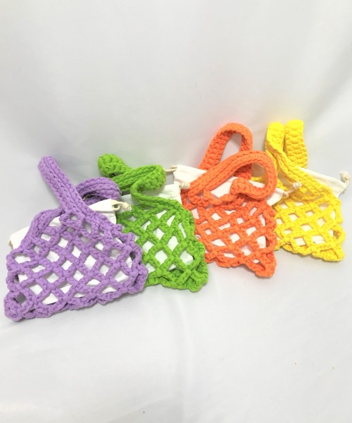 Opinion korean town(オピニオン コリアン タウン)の「Woven fabric mini bag(ハンドバッグ・レディース・パープル/イエロー/オレンジ/グリーン・FREE)」の11枚目の写真