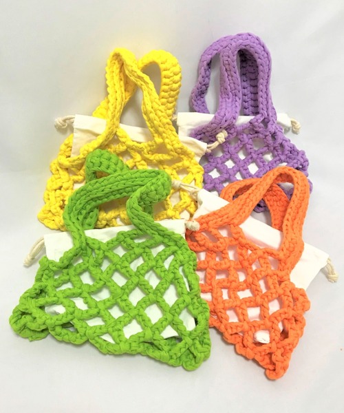 Opinion korean town(オピニオン コリアン タウン)の「Woven fabric mini bag(ハンドバッグ・レディース・パープル/イエロー/オレンジ/グリーン・FREE)」の12枚目の写真