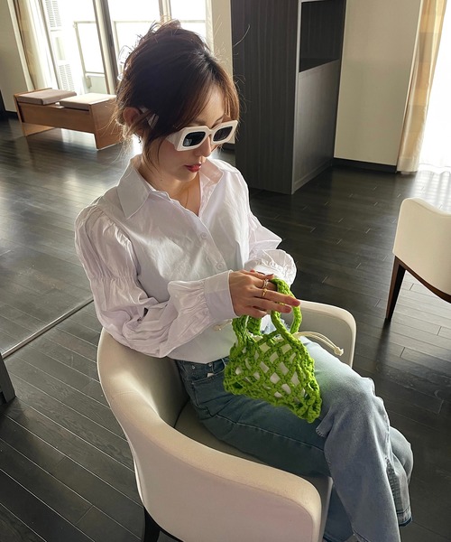 Opinion korean town(オピニオン コリアン タウン)の「Woven fabric mini bag(ハンドバッグ・レディース・パープル/イエロー/オレンジ/グリーン・FREE)」の22枚目の写真