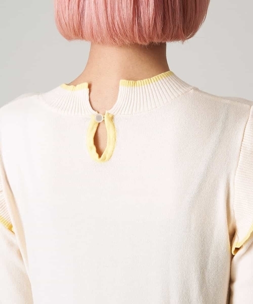 A de a.v.v（アードアー・ヴェ・ヴェ）の「肩ラッフルマーメイドニットワンピ―ス（ワンピース・レディース・ブラック/アイボリー/ライトピンク・39）」の10枚目の写真