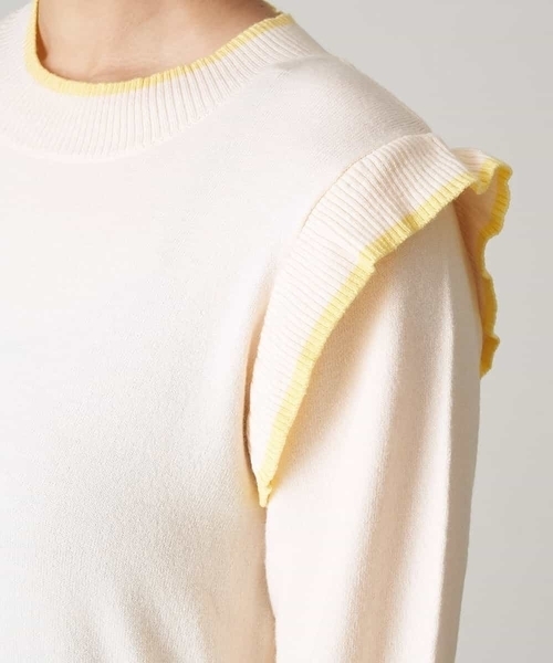 A de a.v.v（アードアー・ヴェ・ヴェ）の「肩ラッフルマーメイドニットワンピ―ス（ワンピース・レディース・ブラック/アイボリー/ライトピンク・39）」の12枚目の写真