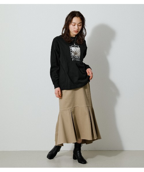 AZUL by moussy(アズールバイマウジー)の「CITY SELECT LONG SLEEVE TEE/シティーセレクトロングスリーブTシャツ(Tシャツ/カットソー・レディース・ライトベージュ/オフホワイト/ブラック・MEDIUM/SMALL)」の18枚目の写真