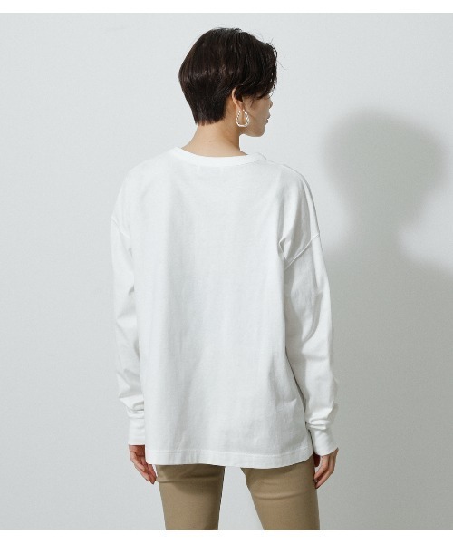 AZUL by moussy(アズールバイマウジー)の「CITY SELECT LONG SLEEVE TEE/シティーセレクトロングスリーブTシャツ(Tシャツ/カットソー・レディース・ライトベージュ/オフホワイト/ブラック・MEDIUM/SMALL)」の12枚目の写真