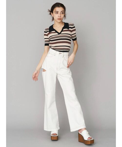 EVRIS（エヴリス）の「バックルウッドヒールサンダル（サンダル・レディース・ブラック/ブラウン/アイボリー・SMALL/MEDIUM/LARGE）」の6枚目の写真