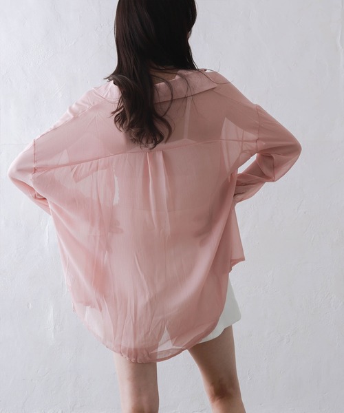 Kotoe(コトエ)の「レディース シアー 長袖 シースルー オーバーサイズ ビッグシャツ(シャツ/ブラウス・レディース・ホワイト/ピンク/グリーン・FREE)」の17枚目の写真