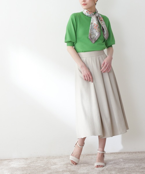 N.(N. Natural Beauty Basic)(エヌエヌナチュラルビューティーベーシック)の「【S Size Line】◆サイドタックフレアスカート(スカート・レディース・ナチュラル/ネイビー/イエロー・SMALL/MEDIUM)」の2枚目の写真