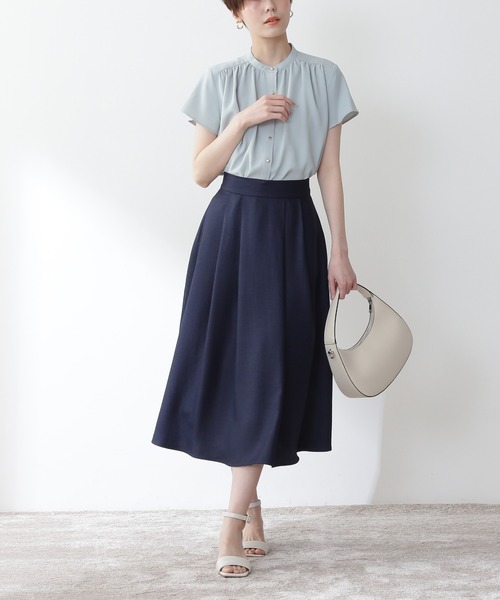 N.(N. Natural Beauty Basic)(エヌエヌナチュラルビューティーベーシック)の「【S Size Line】◆サイドタックフレアスカート(スカート・レディース・ナチュラル/ネイビー/イエロー・SMALL/MEDIUM)」の3枚目の写真