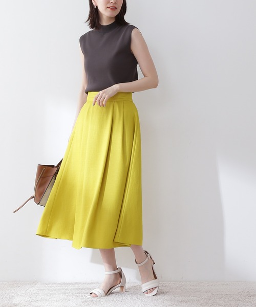 N.(N. Natural Beauty Basic)(エヌエヌナチュラルビューティーベーシック)の「【S Size Line】◆サイドタックフレアスカート(スカート・レディース・ナチュラル/ネイビー/イエロー・SMALL/MEDIUM)」の1枚目の写真