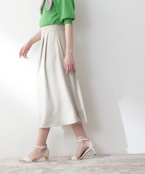 N.(N. Natural Beauty Basic)(エヌエヌナチュラルビューティーベーシック)の「【S Size Line】◆サイドタックフレアスカート(スカート・レディース・ナチュラル/ネイビー/イエロー・SMALL/MEDIUM)」の9枚目の写真