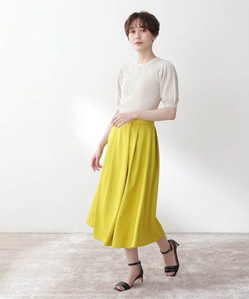 N.(N. Natural Beauty Basic)(エヌエヌナチュラルビューティーベーシック)の「【S Size Line】◆サイドタックフレアスカート(スカート・レディース・ナチュラル/ネイビー/イエロー・SMALL/MEDIUM)」の6枚目の写真