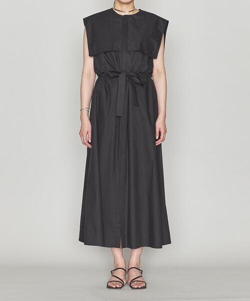 ASTRAET（アストラット）の「＜ASTRAET（アストラット）＞C/P ウエストドロー ノースリーブマキシワンピース†（ワンピース・レディース・ブラック/グレー・FREE）」の3枚目の写真