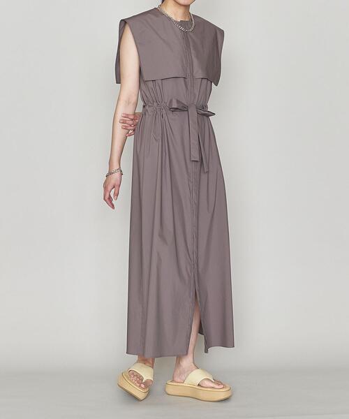 ASTRAET（アストラット）の「＜ASTRAET（アストラット）＞C/P ウエストドロー ノースリーブマキシワンピース†（ワンピース・レディース・ブラック/グレー・FREE）」の13枚目の写真