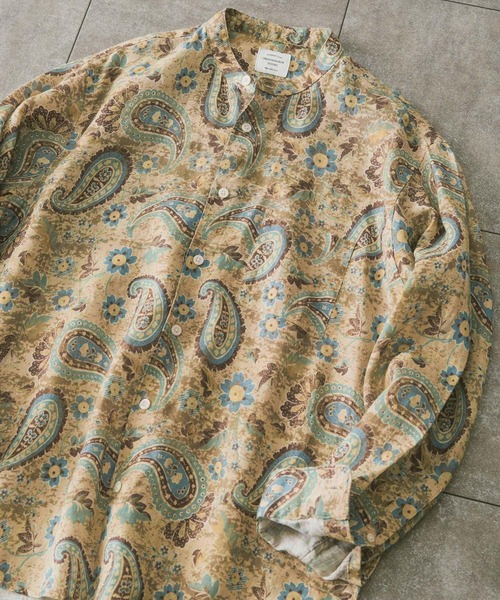 URBAN RESEARCH DOORS(アーバンリサーチドアーズ)の「リネンバンドカラーシャツ(シャツ/ブラウス・メンズ・ホワイト/インディゴブルー/グリーン/ミント/ホワイト系その他/ブラウン系その他・MEDIUM/LARGE)」の4枚目の写真