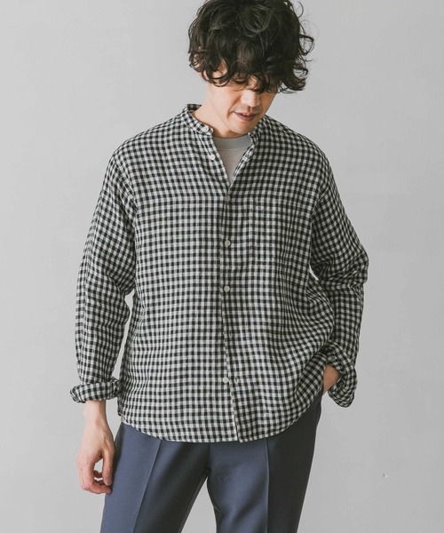 URBAN RESEARCH DOORS(アーバンリサーチドアーズ)の「リネンバンドカラーシャツ(シャツ/ブラウス・メンズ・ホワイト/インディゴブルー/グリーン/ミント/ホワイト系その他/ブラウン系その他・MEDIUM/LARGE)」の19枚目の写真