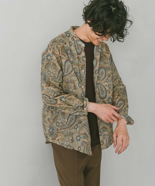 URBAN RESEARCH DOORS(アーバンリサーチドアーズ)の「リネンバンドカラーシャツ(シャツ/ブラウス・メンズ・ホワイト/インディゴブルー/グリーン/ミント/ホワイト系その他/ブラウン系その他・MEDIUM/LARGE)」の11枚目の写真