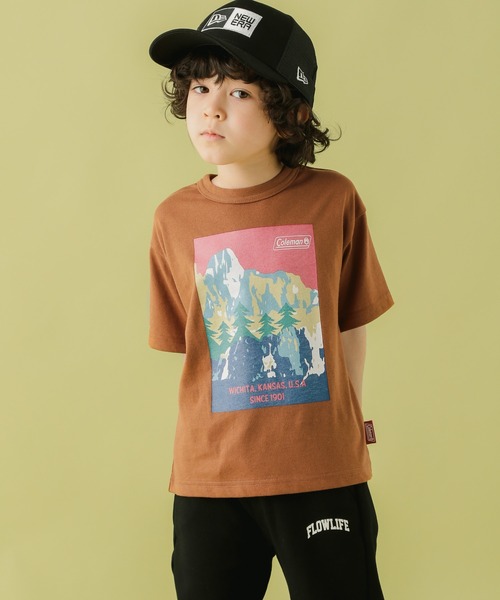 COLEMAN（コールマン）の「【Coleman(コールマン)】別注ヤマプリントTシャツ（KIDS)（Tシャツ/カットソー・キッズ・ブラウン/グレー/オフホワイト・110cm/100cm/120cm/130cm/140cm）」の3枚目の写真