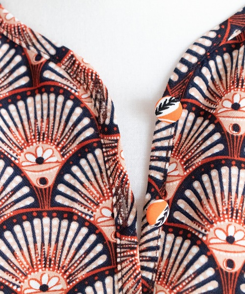 PICHI（ピイチ）の「柄デザインロングワンピース（ワンピース・レディース・ネイビー/オレンジ・FREE）」の17枚目の写真