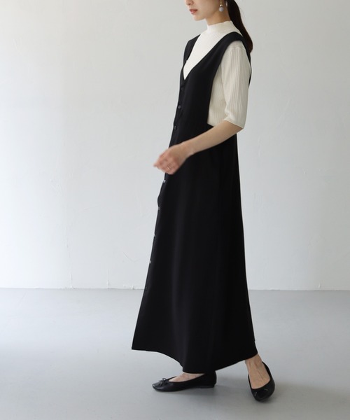 HER CLOSET（ハークローゼット）の「【HERCLOSET】WEB限定プチハイネックカラフルイレギュラーリブニット【新色追加】（ニット/セーター・レディース・ブラック/オフホワイト/イエロー/ブルー/ダークオレンジ/レッド/グリーン・M）」の15枚目の写真