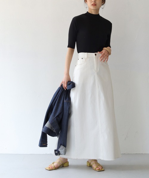 HER CLOSET（ハークローゼット）の「【HERCLOSET】WEB限定プチハイネックカラフルイレギュラーリブニット【新色追加】（ニット/セーター・レディース・ブラック/オフホワイト/イエロー/ブルー/ダークオレンジ/レッド/グリーン・M）」の16枚目の写真