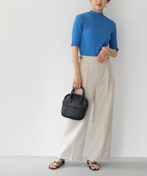 HER CLOSET（ハークローゼット）の「【HERCLOSET】WEB限定プチハイネックカラフルイレギュラーリブニット【新色追加】（ニット/セーター・レディース・ブラック/オフホワイト/イエロー/ブルー/ダークオレンジ/レッド/グリーン・M）」の17枚目の写真