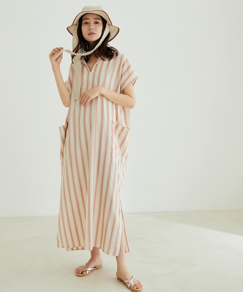 【極美品】 IENA イエナ 麻混GIRAFFEオパールカフタン ワンピース SLOBE IENA（スローブイエナ）の「GIRAFFEオパールカフタン