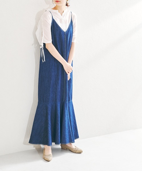 acro（アクロ）の「バンドカラーシースルードロストブラウス/AC1387（シャツ/ブラウス・レディース・ホワイト/ネイビー/イエロー・ﾌﾘ-）」の10枚目の写真