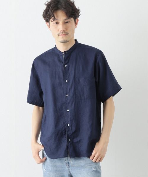 B.C STOCK（ベーセーストック）の「リネンSS（シャツ/ブラウス・メンズ・ホワイト/ネイビー/カーキ・MEDIUM/LARGE/SMALL）」の4枚目の写真