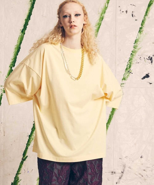 MAISON SPECIAL(メゾンスペシャル)の「《ユニセックスアイテム》ECILプレーティングプライムオーバークルーネックTシャツ【MAISON SPECIAL/メゾンスペシャル】(Tシャツ/カットソー・メンズ・ブラック/イエロー/オフホワイト/チャコールグレー/ラベンダー/ミント・0/1/2)」の1枚目の写真