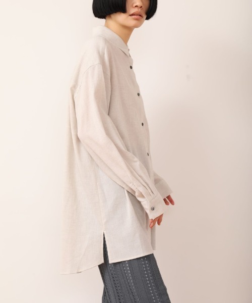 シャツ/ブラウス(長袖/七分) Ameri VINTAGE - CASA FLINE organic cotton blouse ブラウス シャツ レディース 長袖 水玉柄 ビジネス 立ち襟