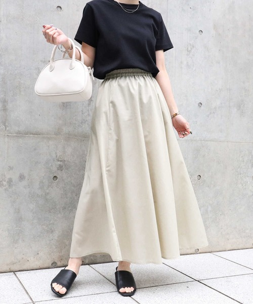 HONEYSUCKLE ROSE（ハニーサックルローズ）の「【HONEYSUCKLE ROSE】シャンブレーカラースカート（スカート・レディース・ベージュ/グリーン/オレンジ/パープル/イエロー・M/L）」の2枚目の写真