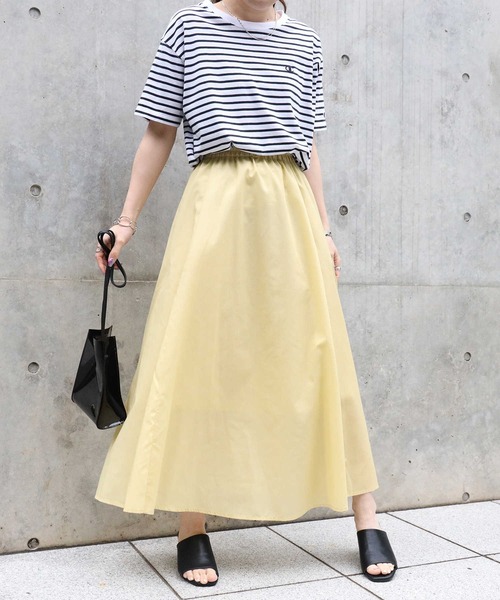 HONEYSUCKLE ROSE（ハニーサックルローズ）の「【HONEYSUCKLE ROSE】シャンブレーカラースカート（スカート・レディース・ベージュ/グリーン/オレンジ/パープル/イエロー・M/L）」の4枚目の写真