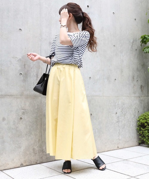 HONEYSUCKLE ROSE（ハニーサックルローズ）の「【HONEYSUCKLE ROSE】シャンブレーカラースカート（スカート・レディース・ベージュ/グリーン/オレンジ/パープル/イエロー・M/L）」の8枚目の写真