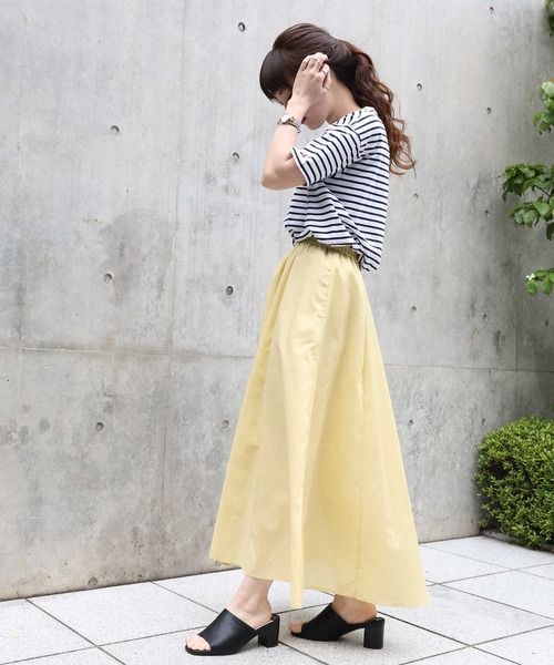 HONEYSUCKLE ROSE（ハニーサックルローズ）の「【HONEYSUCKLE ROSE】シャンブレーカラースカート（スカート・レディース・ベージュ/グリーン/オレンジ/パープル/イエロー・M/L）」の7枚目の写真