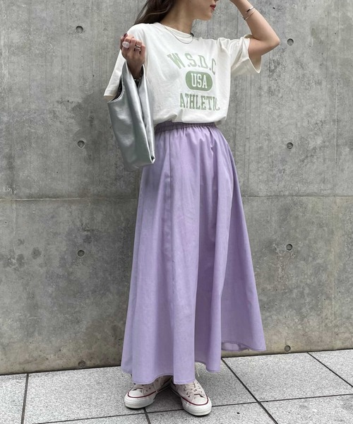 HONEYSUCKLE ROSE（ハニーサックルローズ）の「【HONEYSUCKLE ROSE】シャンブレーカラースカート（スカート・レディース・ベージュ/グリーン/オレンジ/パープル/イエロー・M/L）」の21枚目の写真