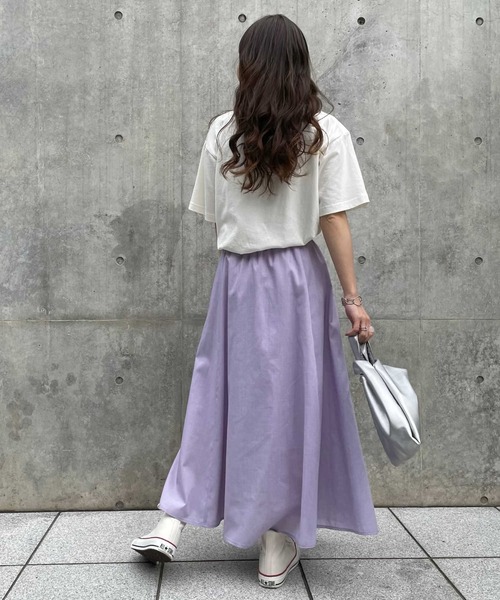 HONEYSUCKLE ROSE（ハニーサックルローズ）の「【HONEYSUCKLE ROSE】シャンブレーカラースカート（スカート・レディース・ベージュ/グリーン/オレンジ/パープル/イエロー・M/L）」の19枚目の写真