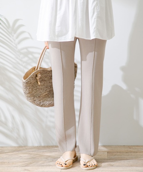 URBAN RESEARCH Sonny Label(アーバンリサーチサニーレーベル)の「接触冷感ストレートニットパンツ(その他パンツ・レディース・ブラック/グレー系その他/オフホワイト・FREE)」の3枚目の写真