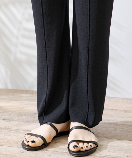 URBAN RESEARCH Sonny Label(アーバンリサーチサニーレーベル)の「接触冷感ストレートニットパンツ(その他パンツ・レディース・ブラック/グレー系その他/オフホワイト・FREE)」の9枚目の写真